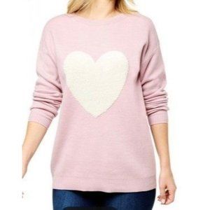 G by Giuliana Embroidered Heart Sweater Knit Pullover 809-372 Pink Lilac XXS